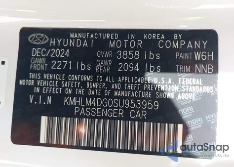 2025 Hyundai Elantra Sel Sport из США, поврежденный, VIN KMHLM4DG0SU953959